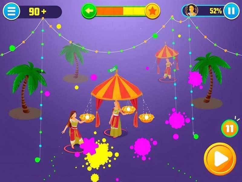 Festive Holi Bliss Game Screenshot